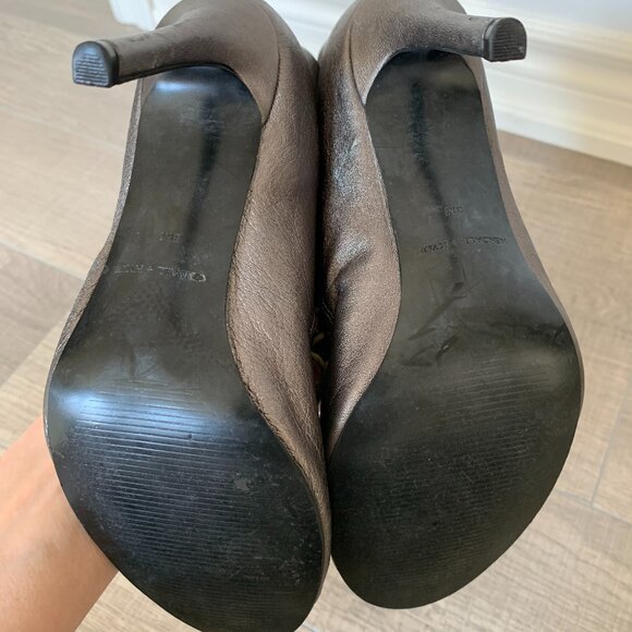 Kendall and Kylie metallic peep toe lace up booties size 8 - Picture 8 of 9